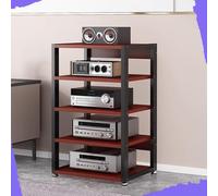 Rack AV robuste - Support à 5 niveaux de 90 cm de haut pour amplificateurs et récepteurs HiFi - Solution de rangement robuste pour équipement audio parfait pour la configuration d'un home cinéma
