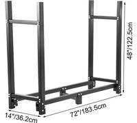Rack de rangement pour bois de chauffage 8 pieds avec housse imperméable noire