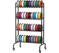 Rack de rangement pour filaments d'imprimante 3D, étagère de rangement robuste à 4 niveaux, supports roulants pour bobines de filaments avec roulettes, rangement des filaments pour station d'impressio