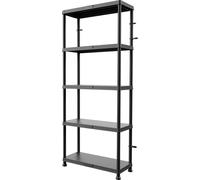 Rack de stockage 125kg garage cave garde-manger 5 étagères 74x32cm H 175 cm