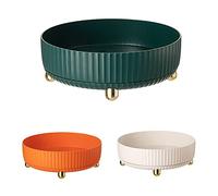 Rack de stockage rotatif Plateau Tournant pour épices Condiment Rangement de Cuisine Plateau Rond Socle Salle à Manger Organisateur Epices pour Épices Bouteilles d'huile Pots (Orange)