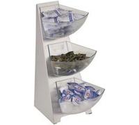 Rack présentoir en inox brossé + 3 bols en polypropylène D : 190x210x410 mm Inox G