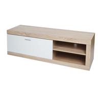 Mendler Meuble TV HWC-L33 – en bois 43x140x41 cm, compartiment de rangement, aspect chêne, blanc
