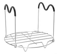 Rack Vapeur Acier Inoxydable Poignées Silicone Anti-Brûlure(A) | Acier inoxydable rouille, poignées silicone, compatible 6QT 8QT, pliable rangement, pieds surélevés