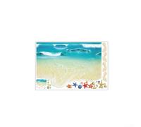 Rackumic Autocollant mural de style méditerranéen imperméable en PVC pour salon, chambre à coucher, salle de bain, décoration d'intérieur, illusion côtière bleue, 81 x 75 cm (avec pochette)