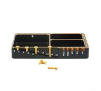 Rackumic Boîte de rangement à vis en métal 3 sections pour télécommande, véhicule, bateau, avion, pièces d'entretien, maintien sûr, antidérapant pour plateau à outils de surface