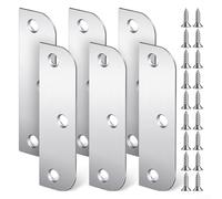 Rackumic Couvercle de remplissage de porte en acier inoxydable bronze huilé pour réparer les cadres de porte, les joints à mortaise sur portes coulissantes, comprend 6 plaques et 18 vis Argenté/noir