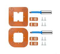 Rackumic Gabarit de défonceuse 4 en 1 pour projets de travail du bois pour obtenir une forme précise et un fraisage lisse à l'aide de la roue à roulement avec options R10 R25 R30 R50 Orange 140 x 140