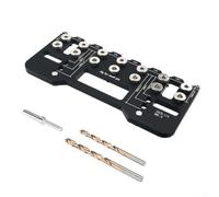 Rackumic Kit de gabarit de trou de poche en aluminium pour assemblage d'armoires avec localisateur de positionnement précis pour projets de travail du bois, y compris poignées, rails de tiroir