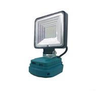 Rackumic Lampe de travail LED pour batterie 18 V BL1830 BL1840 avec 56 LED, rotation à 330 degrés et crochet pour camping, atelier, port de type C bleu noir (avec port typc C)