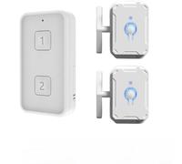 Rackumic Lot de 2 interrupteurs à distance sans fil RF433 - Sans câblage nécessaire - Pour la maison, la chambre à coucher, le bureau - Alimentation par piles - Blanc ou noir - 2 + 2