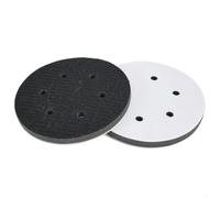 Rackumic Lot de 2 tampons d'interface en éponge souple de 150 mm à 6 trous et disque de ponçage en mousse pour ponceuse à outils électriques Réduction des vibrations pour finition fine Noir
