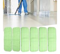Rackumic Lot de 4 serpillères réutilisables en microfibre pour balai Swiffer XL, 12 mm d'épaisseur, lavables et nettoyage à sec pour bois dur, carrelage, sols stratifiés, vinyle, vert