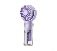 Rackumic Ventilateur pulvérisateur portable rechargeable avec fonction brume d'eau de type C, chargement à faible bruit, réservoir transparent, 4 réglages pour enfants, étudiants, bureau, voyage, en