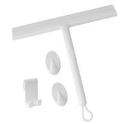 Raclette de douche en métal recouvert de silicone blanc pour portes de douche, salle de bain et nettoyage de verre pour porte de salle de bain, miroir, voiture, outil d'essuyage, avec 2 raclettes en