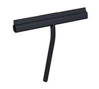 Raclette de Salle de Bain Mod. Agana Silicone Noir avec Support Mural magnétique essuyage sans Traces 25 x 4 x 22 cm Acier Inoxydable