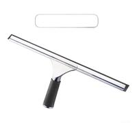 Raclette en acier inoxydable avec tige extensible de 1,2 m pour le nettoyage des fenêtres - Outil professionnel de nettoyage de vitres pour portes de douche et plafonds hauts - 25 cm à 45 cm