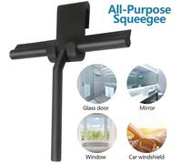 Raclette en silicone noir mat sans rayures pour le nettoyage des portes de douche en verre, miroirs, carrelages et vitres de voiture Silicone