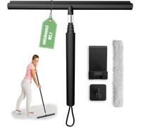 Raclette pour douche - Grattoir pour vitres - Nettoyage de salle de bain - Télescopique, extensible de 30 à 120 cm - Largeur de 30,5 cm - Noir