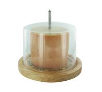 COOK CONCEPT - KD3160 - Racloir Tête de Moine Girolle Manivelle Fromage et sa Cloche Plastique Transparent Bois Acier Inoxydable, Facile à utiliser, 18,6 x 24,5 cm