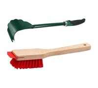 Racloir de Pont de Tondeuse avec Poignée Longue Ergonomique, Outil de Nettoyage de Pont de Tondeuse, Brosse à Poils rigides pour Une Nettoyage Efficace de la Tondeuse à Gazon