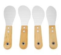 Racloir pour bois pour professionnel Acier Inoxydable Manche Hêtre - Outil Menuisier pour Grattoir Meubles et Réparation Murale - Kit 4 (A)
