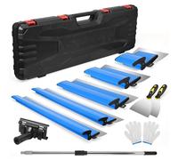 Racloir pour murs - Lame de raclage pour travaux de plâtrerie et d'enduit - 15–80 cm - Pour murs intérieurs - Durable - Bleu