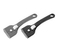 Fackelmann 60144 Racloir pour Plaque vitrocéramique, racloir plancha, grattoir, racloir, Plastique, Nickel, Gris, Noir, 16 cm