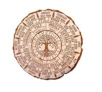 Rad of the Year Wooden Sign - Pagan Witch Shield, Round Wooden Wheel of the Year Ornament | Ornement de calendrier de roue en bois, roue du panneau annuel pour cadeaux de décoration