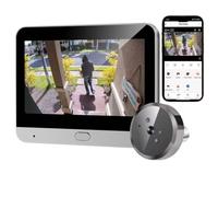 Radar Détection de Mouvement, Judas de Porte Caméra Surveillance WiFi 2K avec Vision 140°, Mini Caméra Numérique avec Écran Couleur de 4,3" Batterie 5000 mAh, Vision Nocturne, Wi-Fi 2,4 GHz