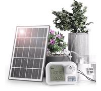 Raddy WS-7 Solaire Kit d'irrigation goutte-à-goutte, Système d'arrosage automatique pour 15 plantes en pot, auto-détection de l'humidité du sol, batterie 2600 mAh, IPX7 pour balcon intérieur/extérieur