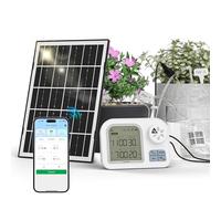Raddy WS-74 Système d’Irrigation Goutte-à-Goutte Solaire WiFi, Arrosage Intelligent Automatique avec Capteur d’Humidité du Sol, Élévation 5 m pour Jardins Verticaux, Kit Vacances pour 15 Pots