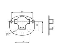 Rademacher DELTA DORE Support métallique pour vissage 4022 Quantité:1