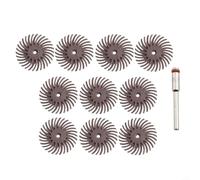 Radial Bristle Disc Kit 25mm 3mm Shank Polishing Wheel Nylon Abrasive Brush Set 10pcs Detail Polishing Kit Rotary Tool Polishing Wheels for Jewelry Cleaning 8 Grits Radial Discs 25mm Aluminum(600Grit)