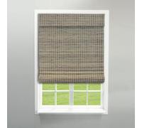 Radiance Stores sans fil en bambou - Stores romains plats en bambou pour fenêtres intérieures, stores tissés enroulables avec cantonnière - Stores de fenêtre romains à montage intérieur et extérieur -