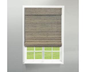 Radiance Stores sans fil en bambou - Stores romains plats en bambou pour fenêtres intérieures, stores tissés enroulables avec cantonnière - Stores de fenêtre romains à montage intérieur et extérieur -