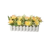 RadianceBiz Pots Fleurs Artificiels | Prêt à Exposer, ière en Bois, Compact, Composition Florale, pr Bureau, Mariage, Jaune