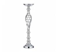 RadianceBiz Présentoir d'Événement Centre de Table Décoration de Réception Support à Fleurs Vase Métal Poli Colonne Spirale Sculpturale Crée Une Atmosphère, Silver, M Boxed