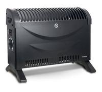 Briebe Convecteur électrique 128215.1 – 2000W, 3 niveaux, thermostat réglable – Noir