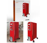 Radiateur à bain d'huile - LIVOO - Rouge - 2000W - 9 colonnes - Thermostat mécanique