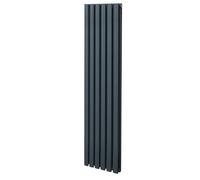 Radiateur à Colonne Ovale 1600mm x 360mm, Chauffage Moderne Vertical à Tube Ovale en Acier au Carbone Gris Anthracite Mat, Cuisine Salon Salle de Bain [Brosse, Attaches Murales & Supports INCLUS]
