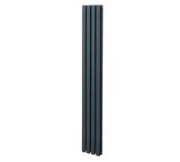 Radiateur à Colonne Ovale 1800mm x 240mm, Chauffage Moderne Vertical à Tube Ovale en Acier au Carbone Gris Anthracite Mat, Cuisine Salon Salle de Bain [Brosse, Attaches Murales & Supports INCLUS]
