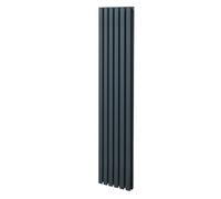 Radiateur à Colonne Ovale 1800mm x 360mm, Chauffage Moderne Vertical à Tube Ovale en Acier au Carbone Gris Anthracite Mat, Cuisine Salon Salle de Bain [Brosse, Attaches Murales & Supports INCLUS]