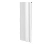 Radiateur à Colonne Ovale 1800mm x 600mm, Chauffage Moderne Vertical à Tube Ovale en Acier au Carbone Blanc Brillant, Cuisine Salon Salle de Bain [Brosse, Attaches Murales & Supports INCLUS]