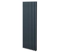 Radiateur à Colonne Ovale 1800mm x 600mm, Chauffage Moderne Vertical à Tube Ovale en Acier au Carbone Gris Anthracite Mat, Cuisine Salon Salle de Bain [Brosse, Attaches Murales & Supports INCLUS]