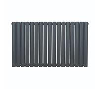Radiateur à Colonne Ovale 600mm x 1020mm, Chauffage Moderne Horizontal à Tube Ovale en Acier au Carbone Gris Anthracite Mat, Cuisine Salon Salle de Bain [Brosse, Attaches Murales & Supports INCLUS]