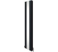 Radiateur à Colonne Ovale avec Miroir & Valves - 1800mm x 380mm - Gris Anthracite Gris G