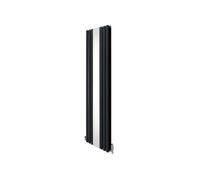Radiateur à Colonne Ovale avec Miroir & Valves - 1800mm x 500mm - Gris Anthracite
