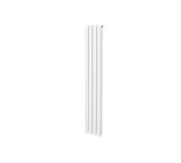 Radiateur à Colonne Ovale 1600mm x 240mm, Chauffage Moderne Vertical à Tube Ovale en Acier au Carbone Blanc Brillant, Cuisine Salon Salle de Bain [Brosse, Attaches Murales & Supports INCLUS]