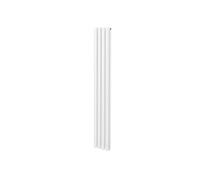 Radiateur à Colonne Ovale 1800mm x 240mm, Chauffage Moderne Vertical à Tube Ovale en Acier au Carbone Blanc Brillant, Cuisine Salon Salle de Bain [Brosse, Attaches Murales & Supports INCLUS]